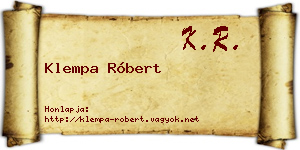 Klempa Róbert névjegykártya