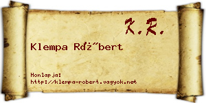 Klempa Róbert névjegykártya